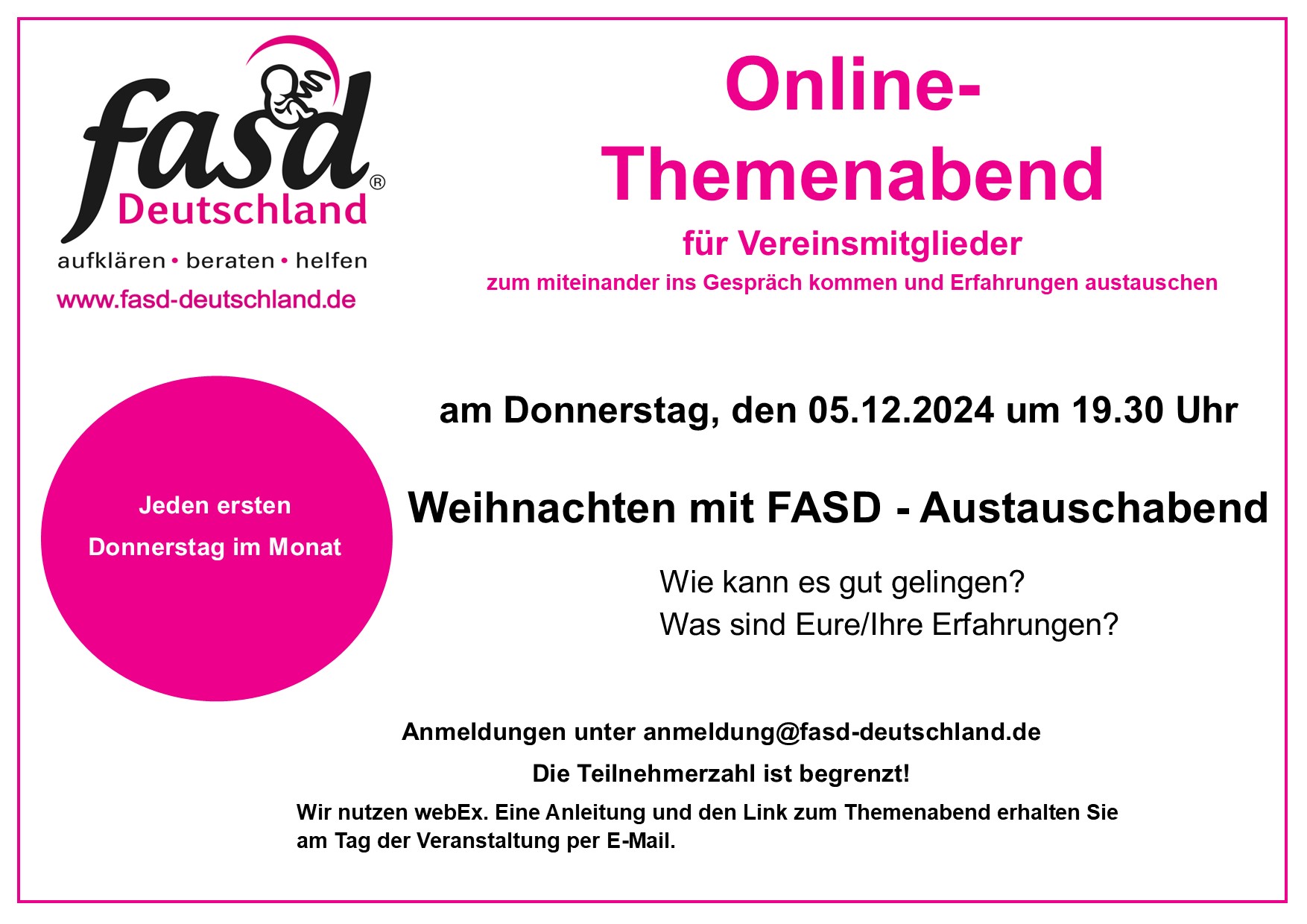 Online-Themenabend "Weihnachten mit FASD"